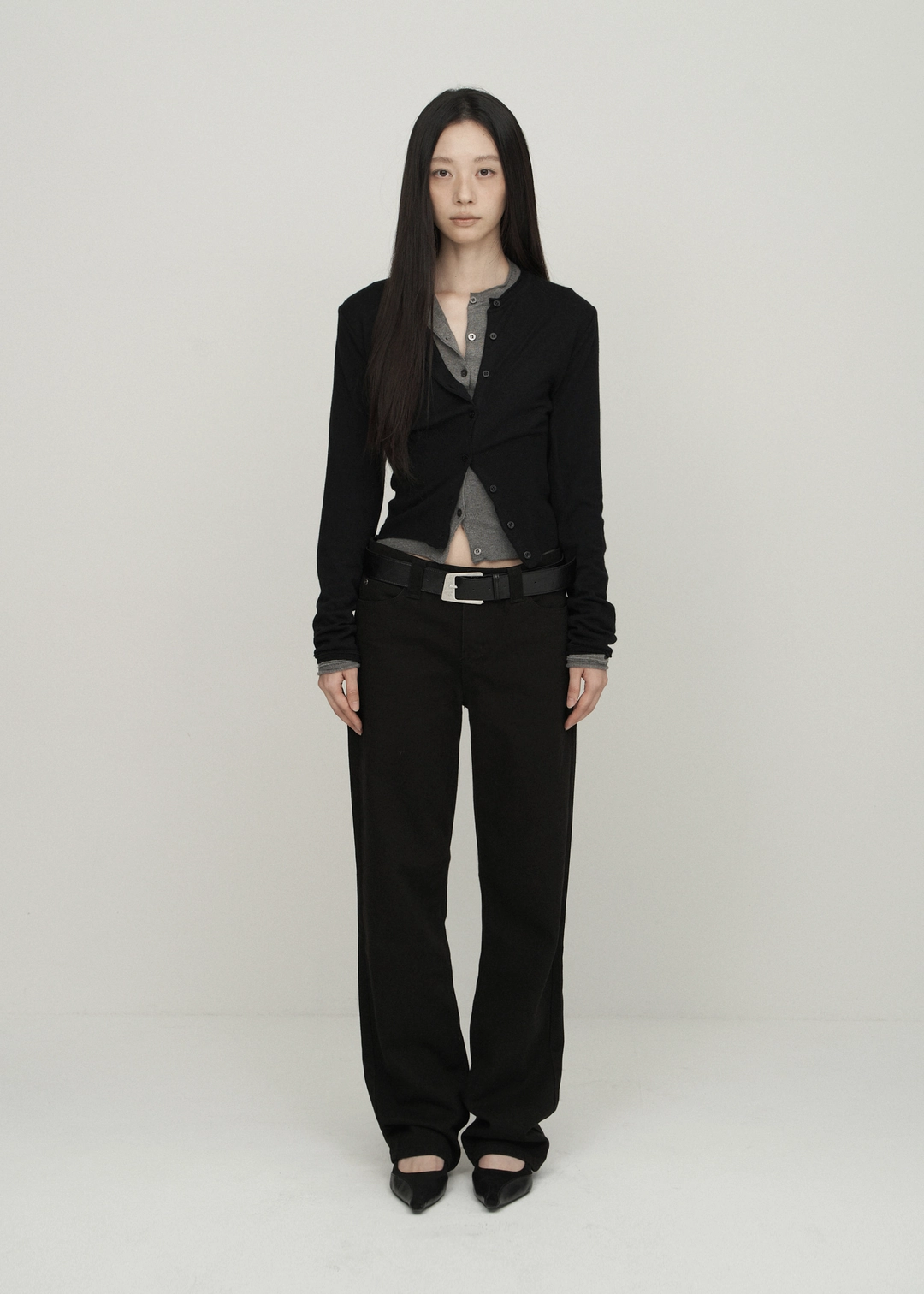 보헤미안서울 [2ND 11/3~ 발송] TRIM DETAIL SLIM CARDIGAN, BLACK - bohemseo 상품 이미지 2