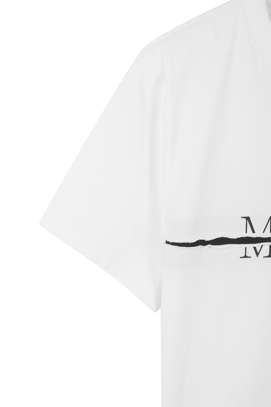 마뗑킴 MATIN KIM LOGO CUTTED CROP TOP IN WHITE 상품 이미지 3