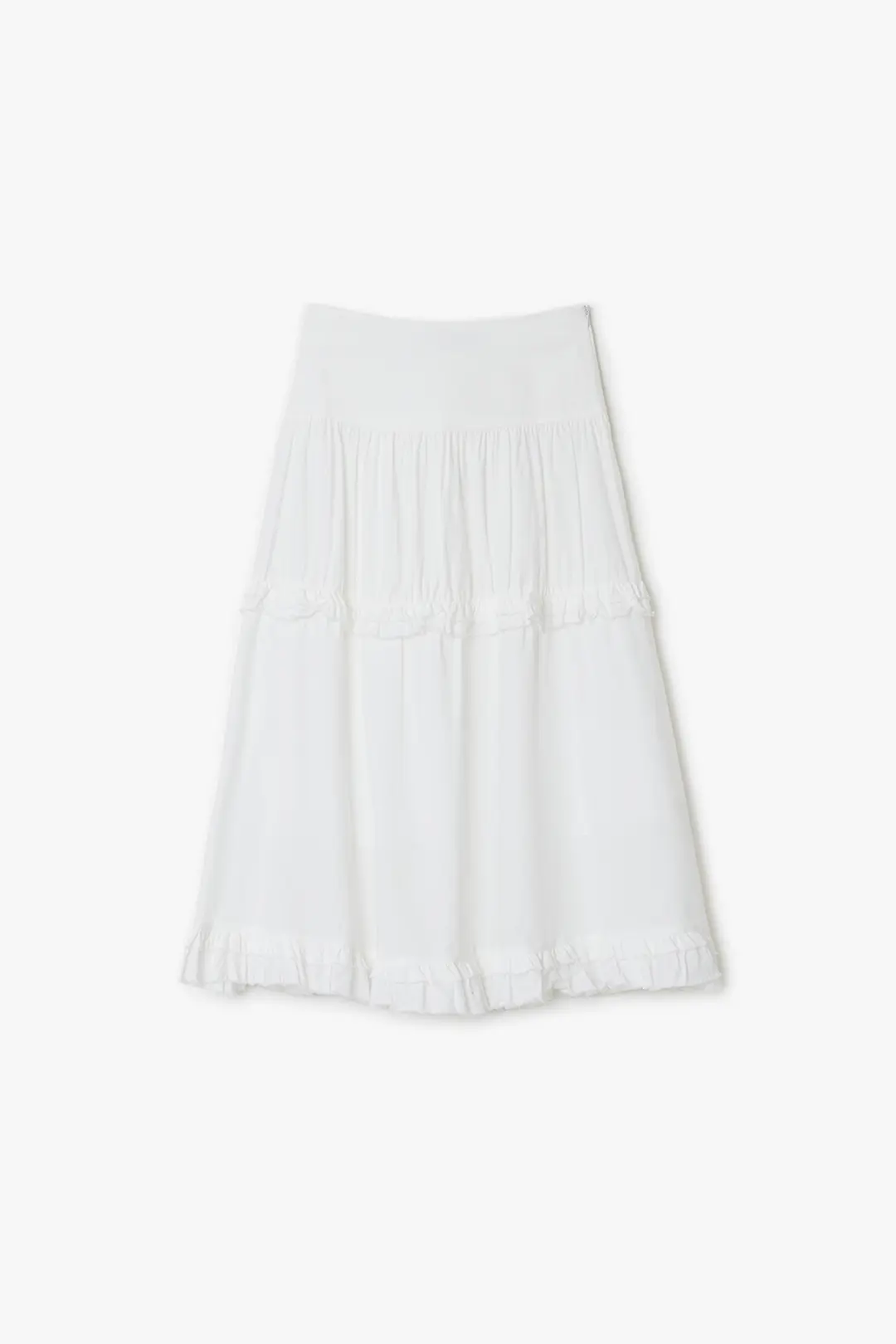 썬번프로젝트 FRILL MAXI SKIRT, WHITE 상품 이미지 1