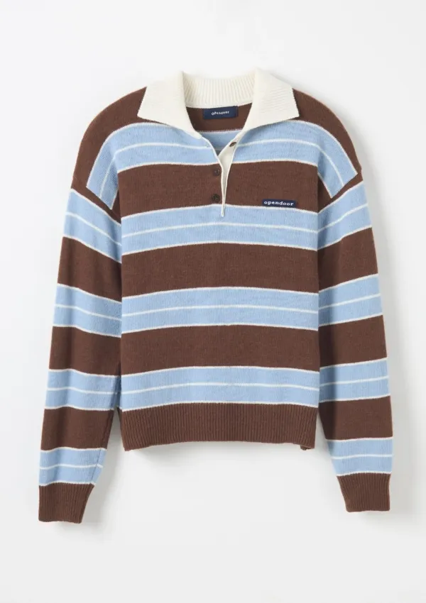 color stripes KNIT BROWN