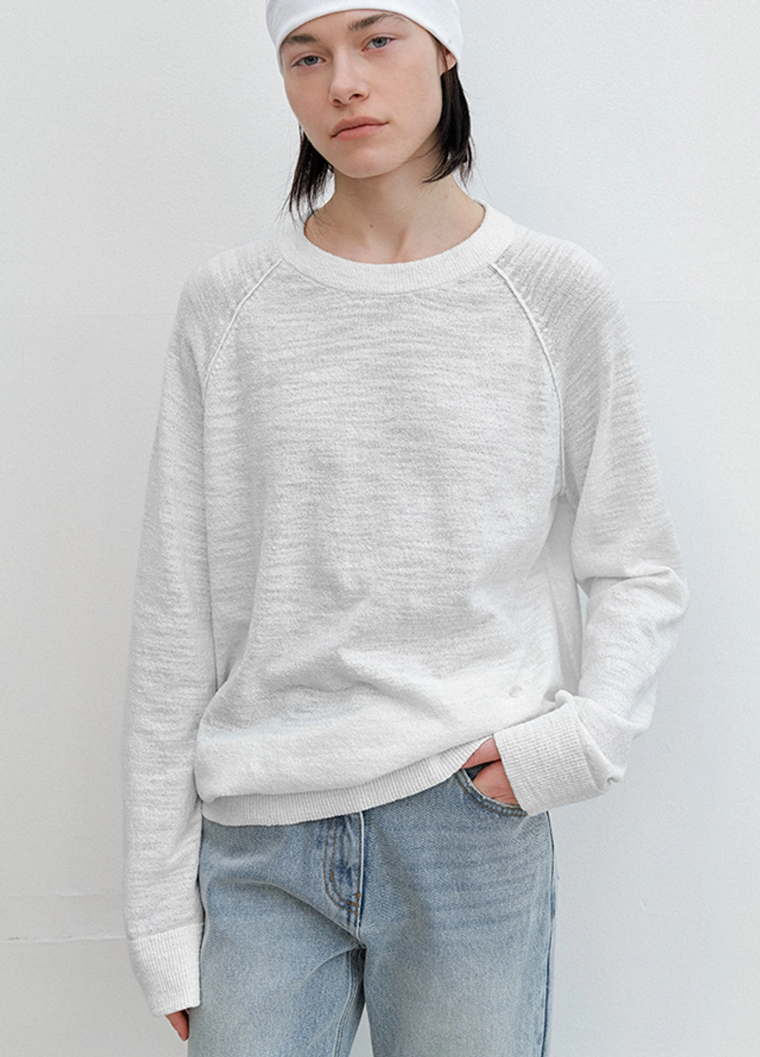 아뜰리에 나인 (T-7185)AN COTTON SLUB MINIMAL RAGLAN KNIT 상품 이미지 3