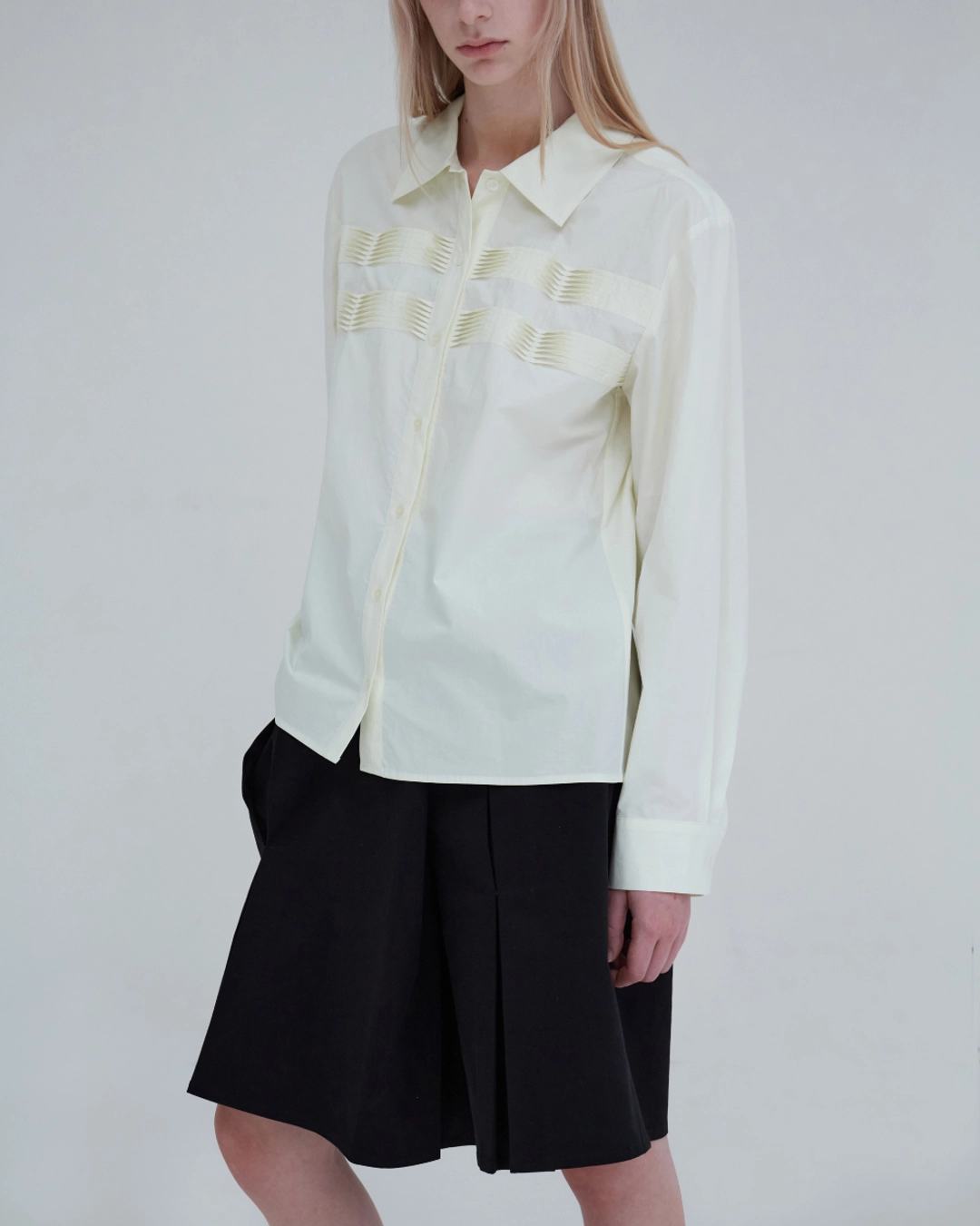 지수리 Pintuck shirts - Yellow 상품 이미지 3