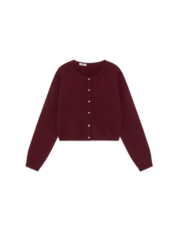 G CLASSIC LOOSE FIT CARDIGAN (WINE)