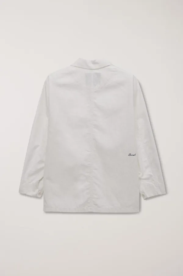 UNISEX LINEN HALF JACKET WHITE