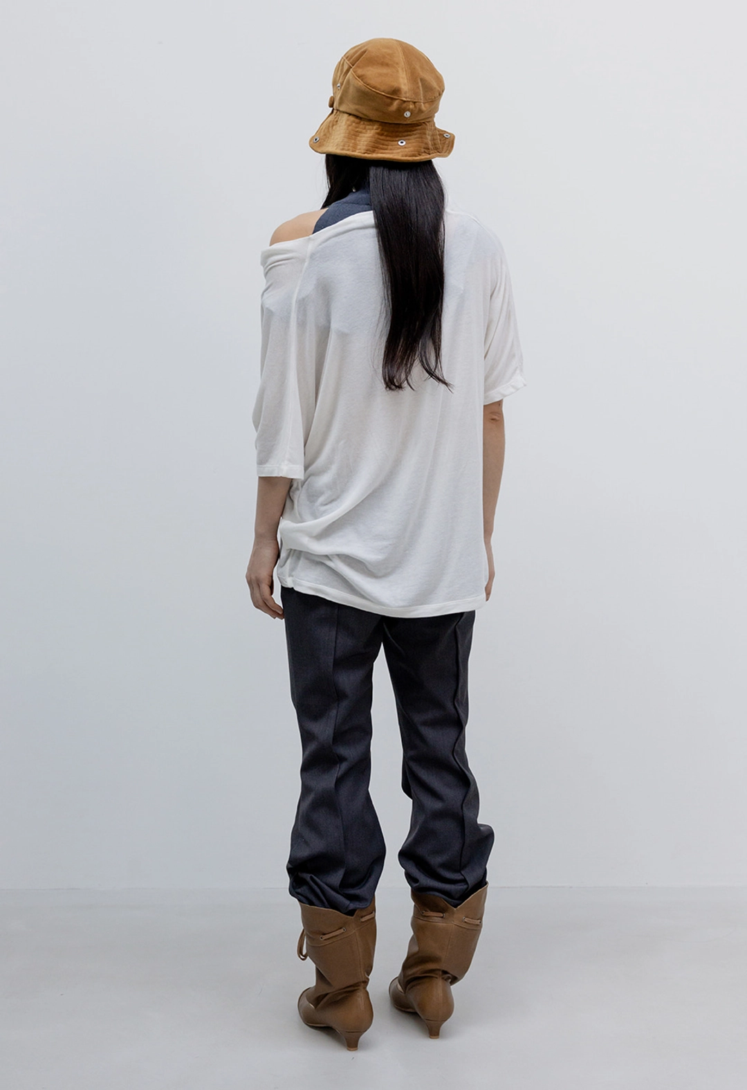 오픈와이와이 COWL NECK TEE, WHITE 상품 이미지 3