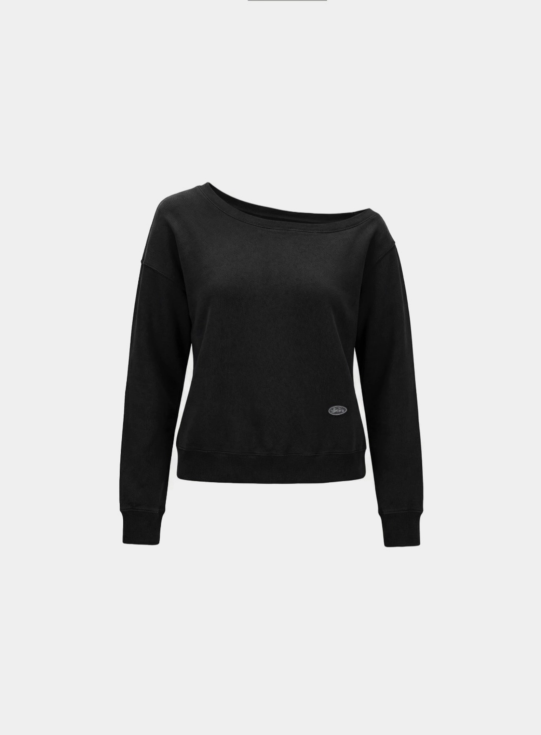 배드블러드 [w-sweatshirt26-008] BS Soft Terry Off-the-Shoulder Sweatshirt - Black 상품 이미지 1
