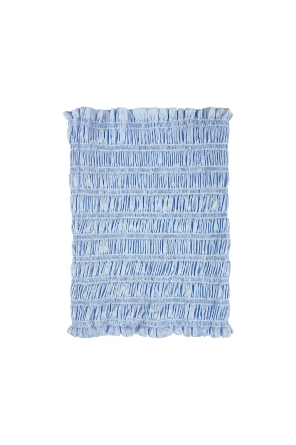 SMOCKED TUBE TOP (LIGHT BLUE)