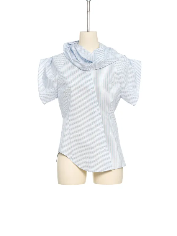 PF25 BLUE DIAGONAL BUTTON UP SHIRT