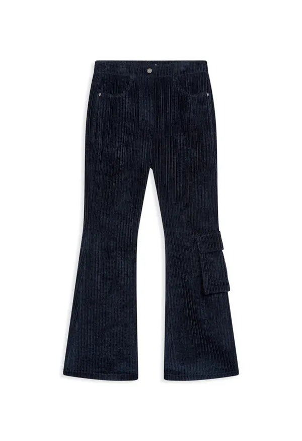 CORDUROY LOOSE BOOTCUT, NAVY