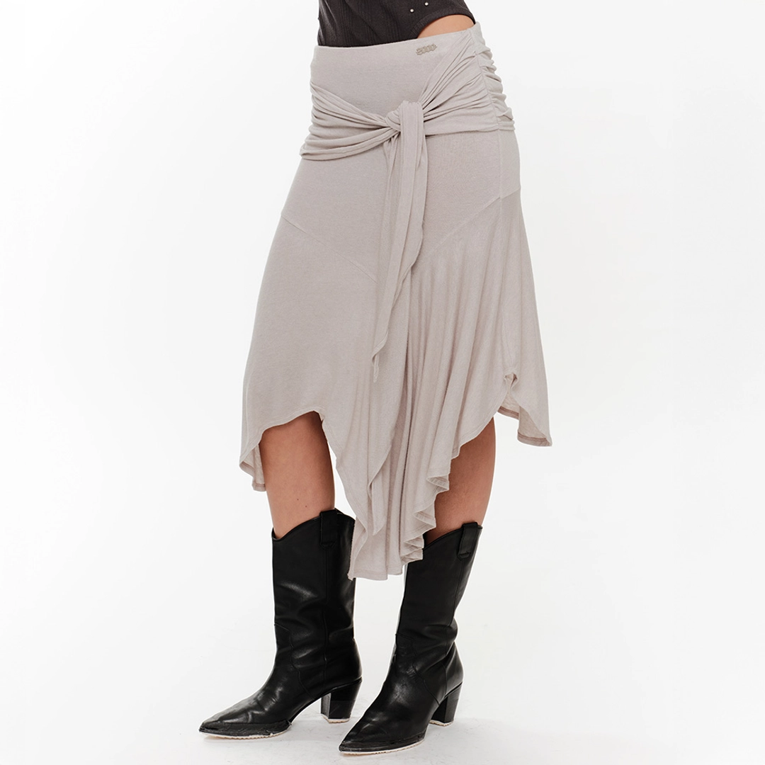 2000아카이브 FLARED TIE SKIRT (BEIGE) 상품 이미지 2