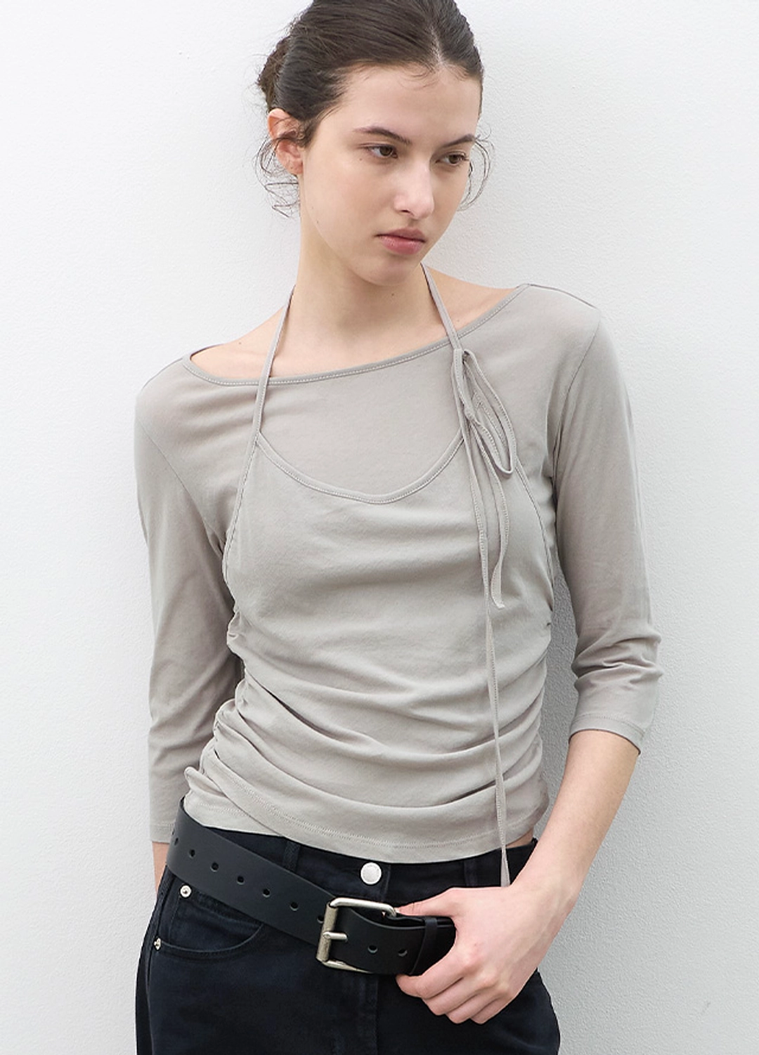아뜰리에 나인 (T-7208)HALTER LAYER SHRRING TEE 상품 이미지 1