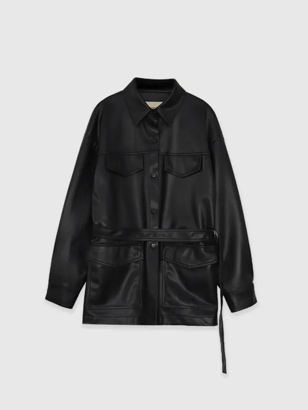 [2nd 재입고] Flat Leather Trench (Black)