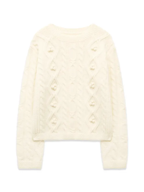 ARGYLE POMPOM KNIT (IVORY)