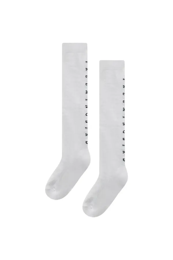 Logo Knee Socks [ White ]