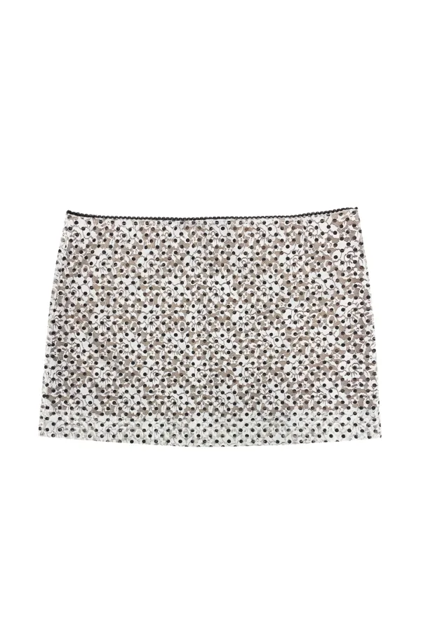 LACE MESH MINI SKIRT (DOT)