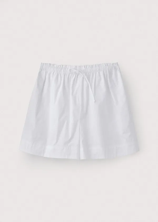 Fine cotton flare shorts_White