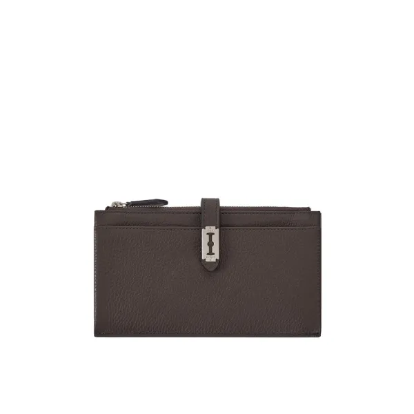 Magpie Flap Zipper Long Wallet (맥파이 플랩 지퍼 장지갑) Dark Brown