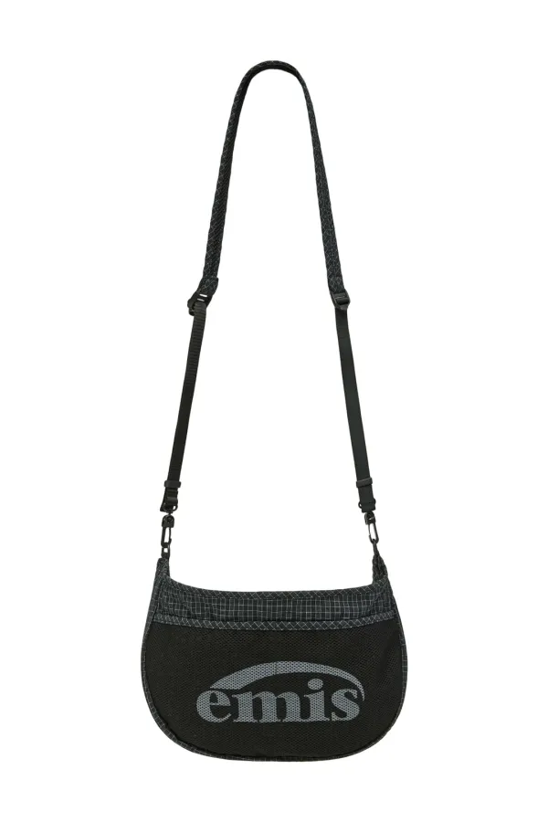 PACKABLE CHECK CROSSBODY BAG-BLACK