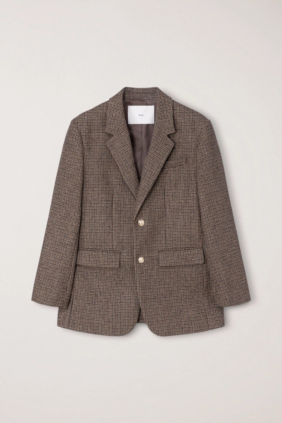 던스트 UNISEX CLASSIC 2 BUTTON WOOL BLAZER BROWN CHECK_UDJA6C107W2 상품 이미지 1