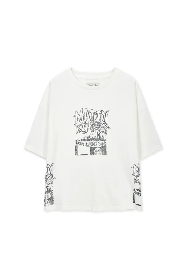 VINTAGE GRAFFITI ARTWORK TOP IN WHITE