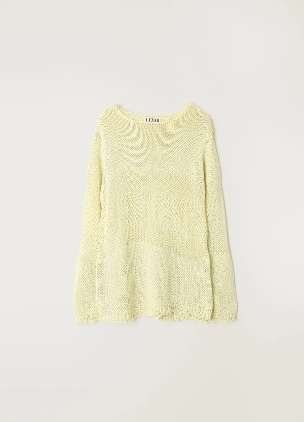Multi-Texture Net Knit - Pale Yellow