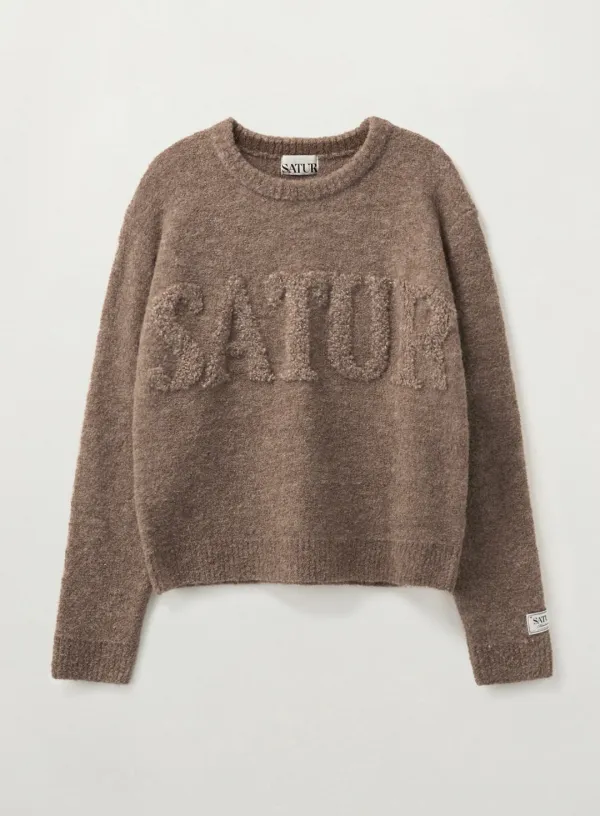 (W) Fleece Crew Neck Knit - Beige