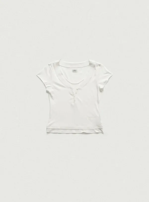 Noah Slim Layered Tee_White