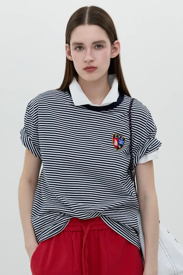 [25SS clove] Wappen Stripe T-Shirt (Navy)