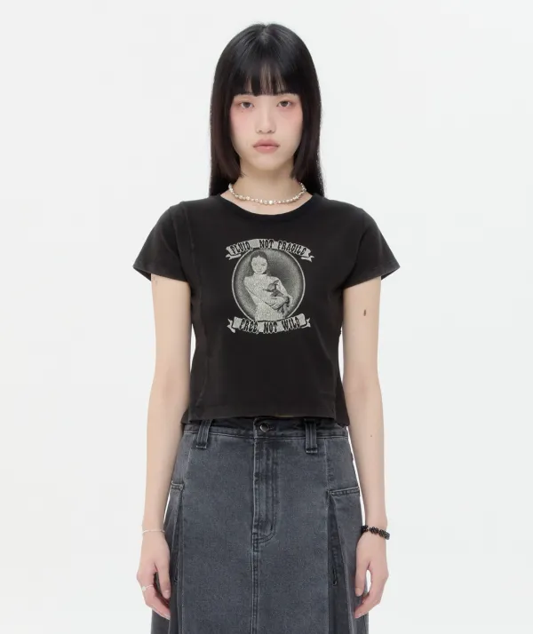 Washed Not Fragile Top [Black]