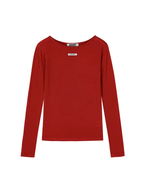 BASIC BOATNECK TOP_RED