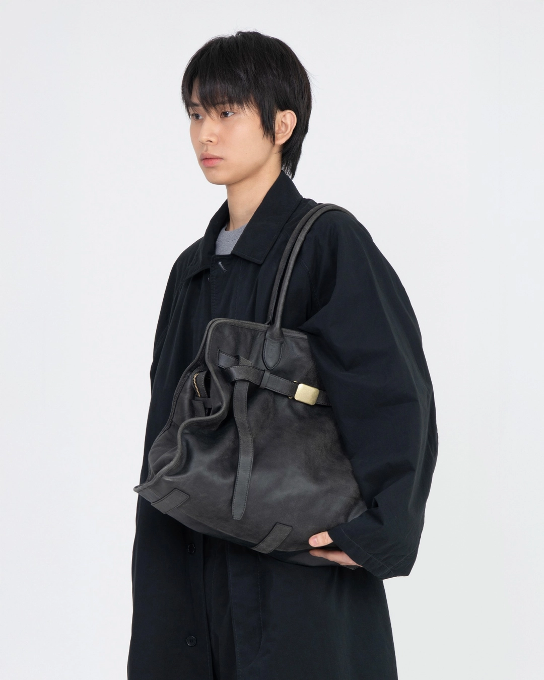 브라운야드 Leather Buckle Bag, Black 상품 이미지 2
