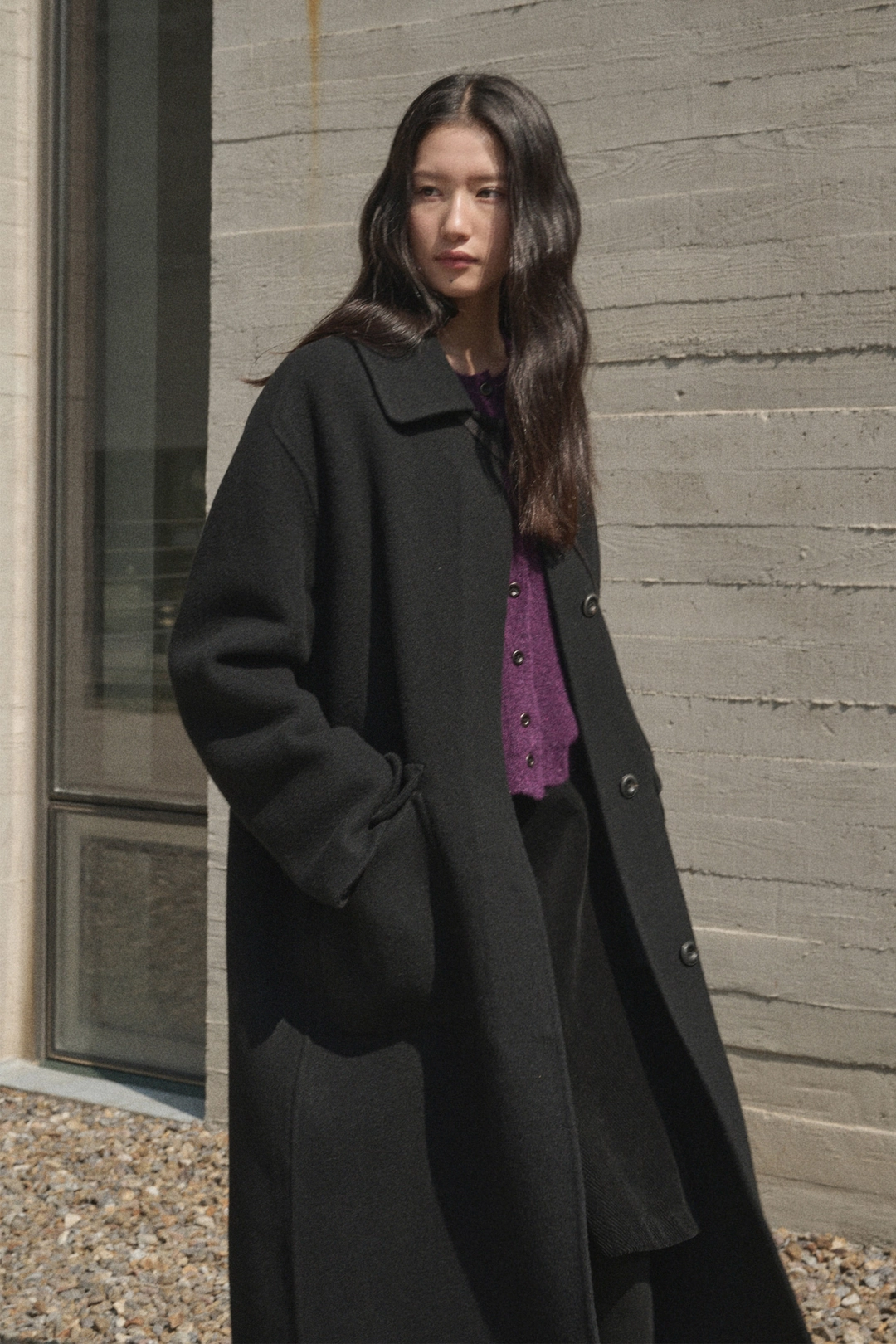 세이지먼트 HALEDON LONG WOOL HAND COAT_BLACK 상품 이미지 2