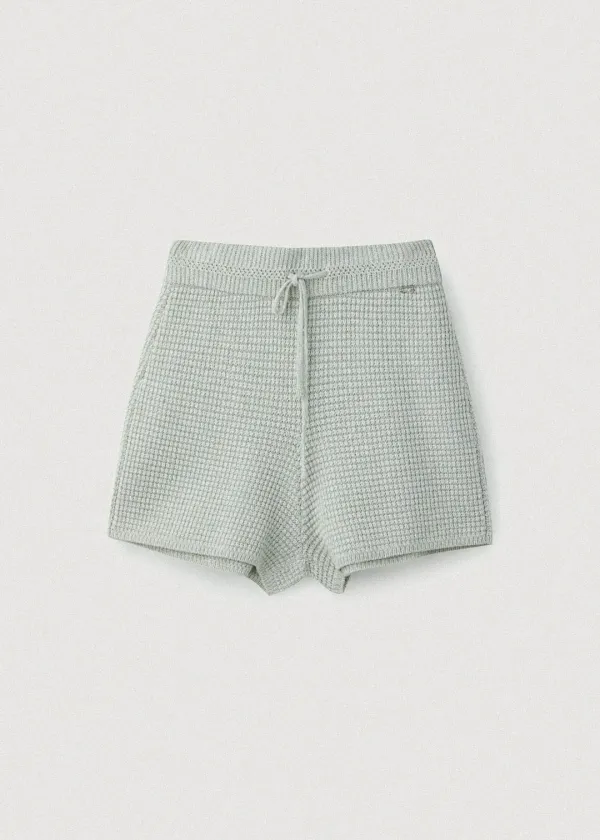 Korean paper yarn crochet shorts_Sea salt