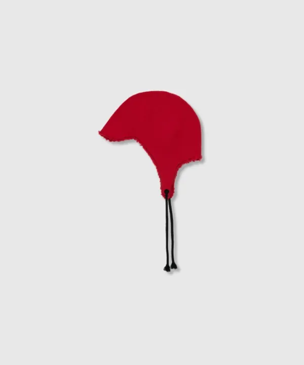 Jersey earflap beanie (Red)