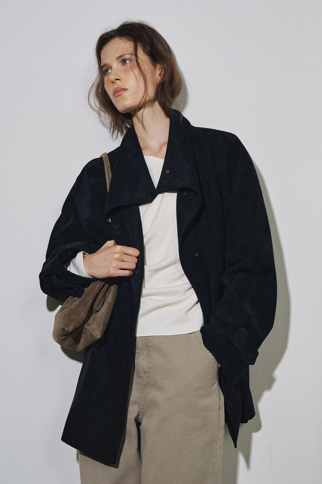 라메레이 Nonfade Suede High-Neck Half Jacket[LMBFAUJK115]-Black 상품 이미지 1