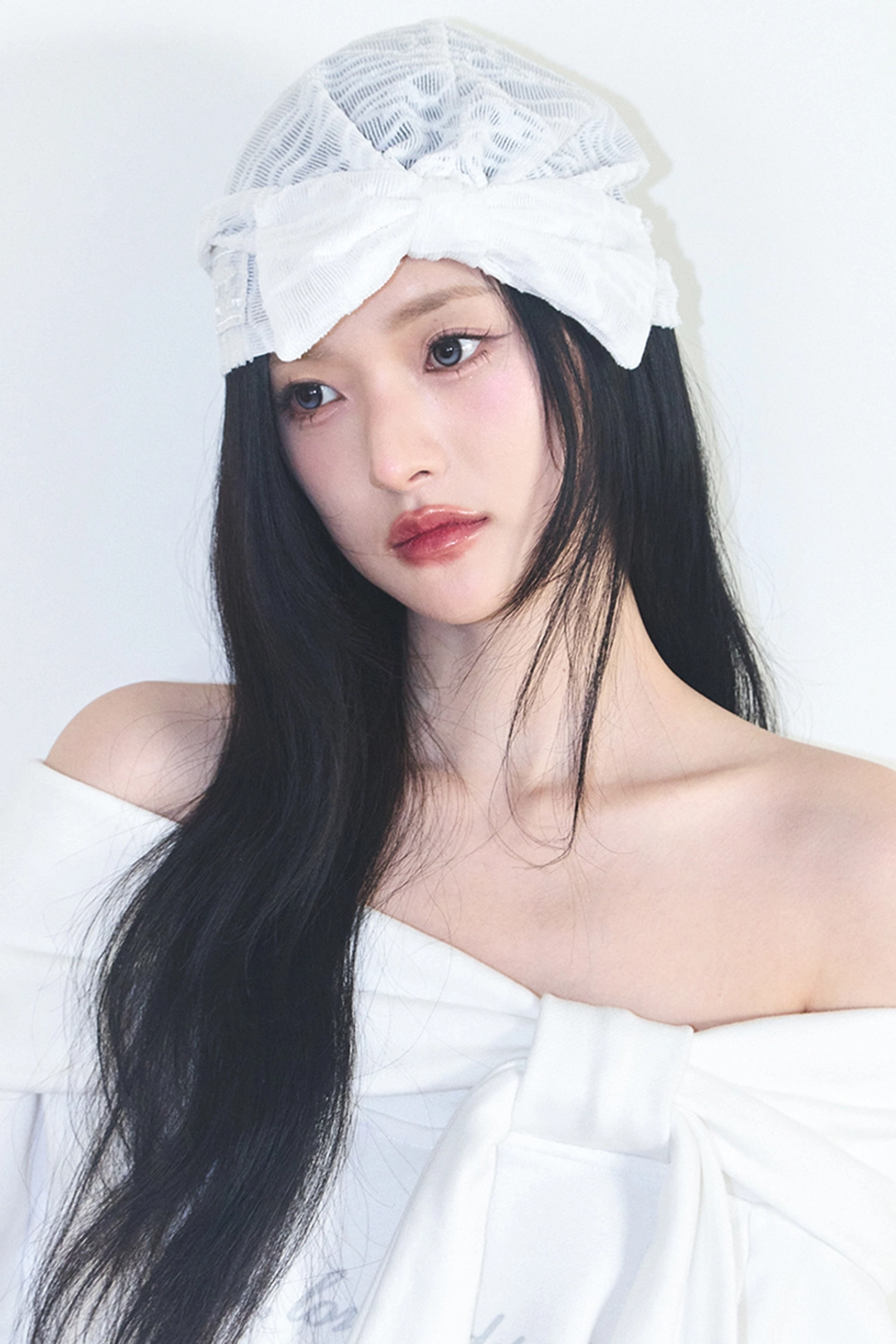 일리고 보우 레이스 비니 화이트 상품 이미지 2