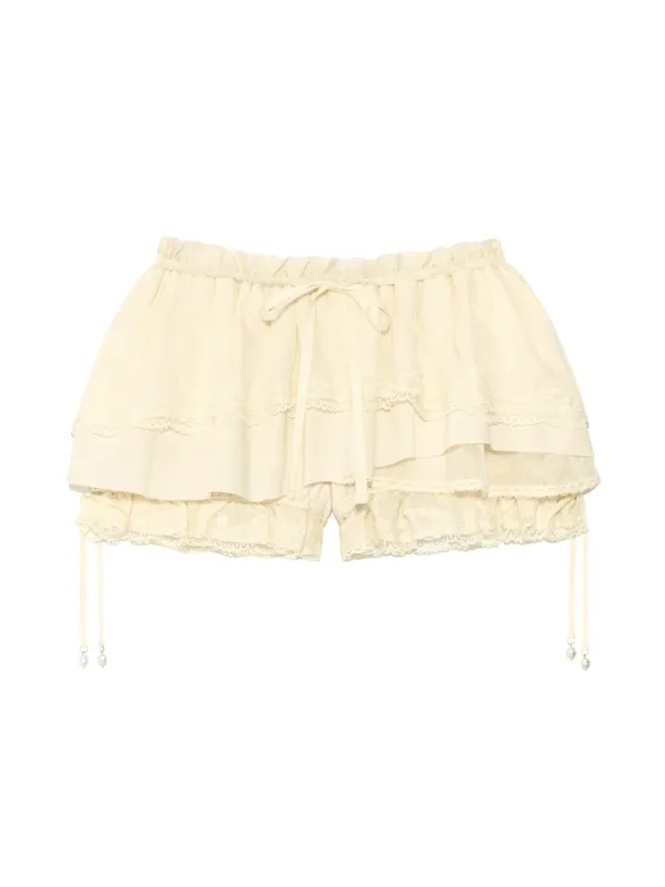 SCALLOPED LACE MINI SKORT (IVORY)