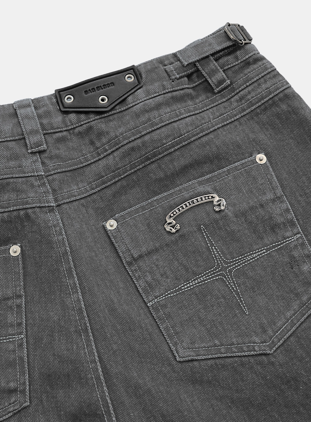 배드블러드 [w-pts26-019] Viper 401 Curved Color Jeans - Gray 상품 이미지 3