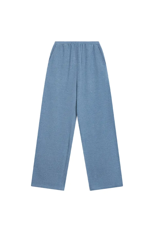 WIDE KNIT PANTS - SKY BLUE