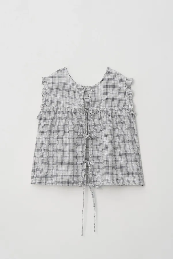 two way string blouse - check