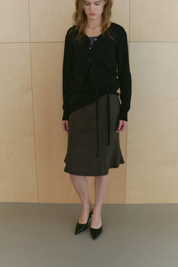 [SOLD OUT] FLOW FLARE MIDI SKIRT, BROWN