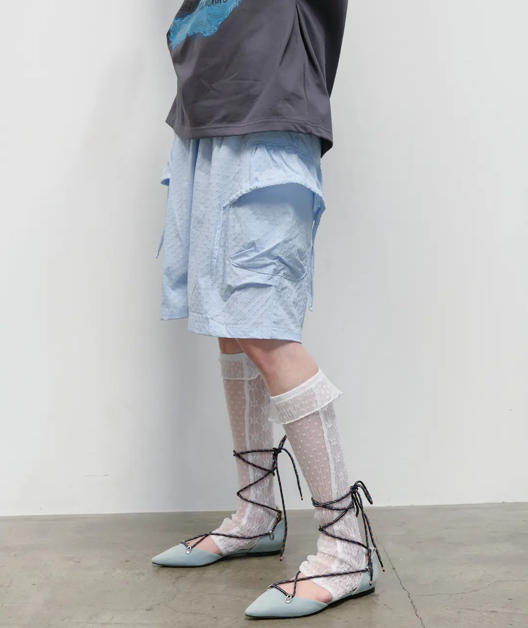 타입서비스 Textured Strap Pants [Sky Blue] 상품 이미지 2