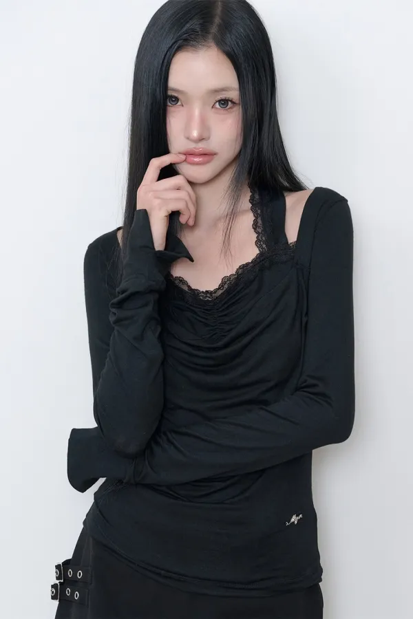 [10/12 예약발송] 카울 레이스 롱슬리브 블랙