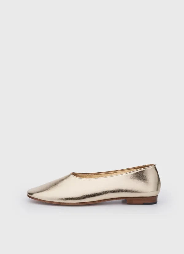 Carla Leather Flat / Gold