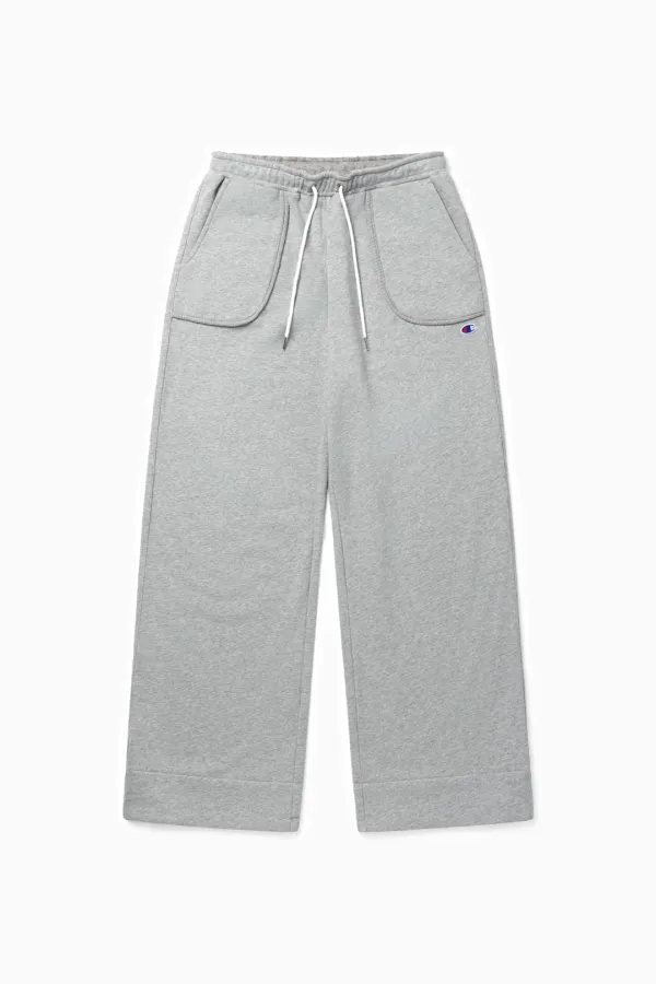 [9/22 SOON] FLOWER CUFF BANDING SWEATPANTS, MELANGE GRAY