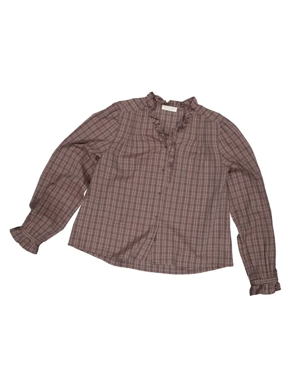kora frill blouse (brown)