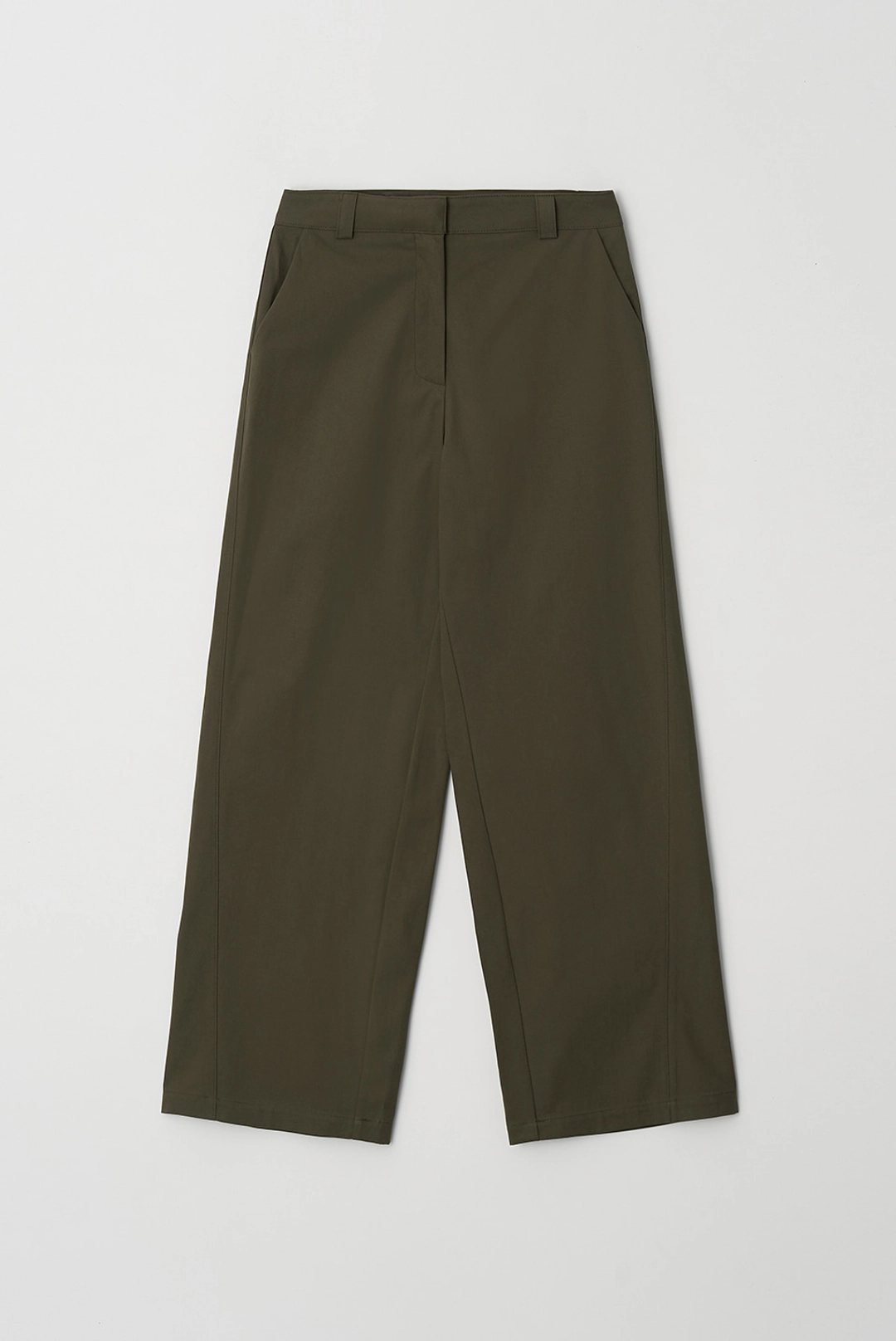 브렌다 브렌든 line cotton pants - khaki brown 상품 이미지 1