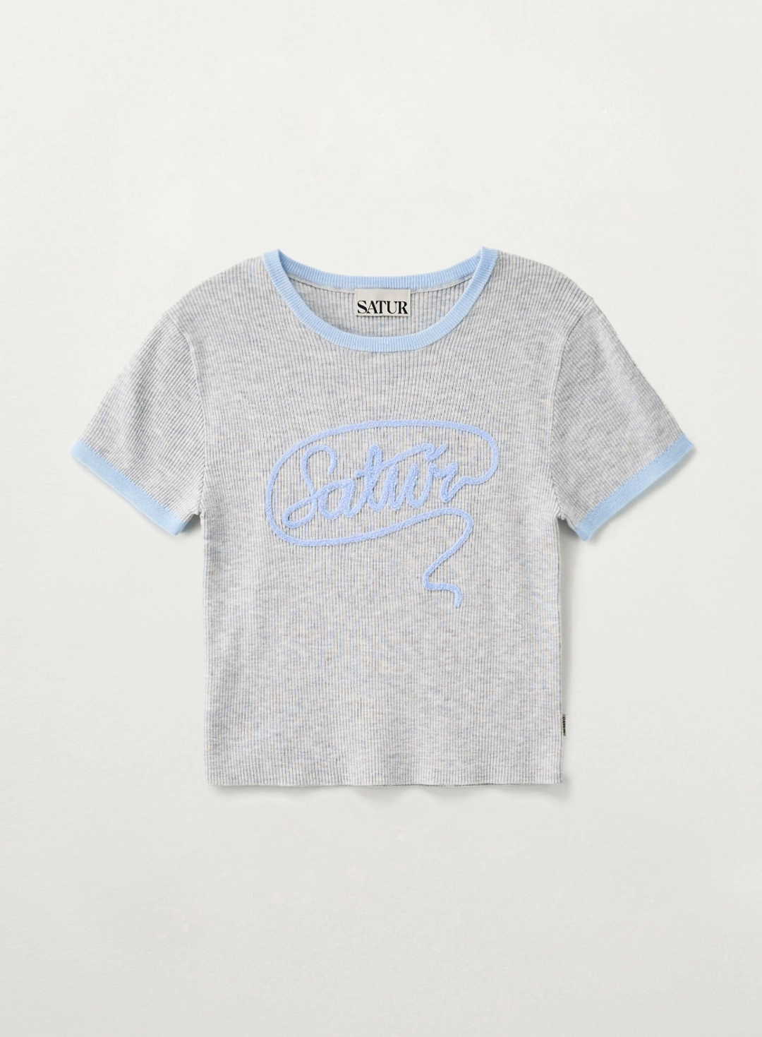 세터 (W) Rope Logo Ringer Half Knit - Melange Gray 상품 이미지 1