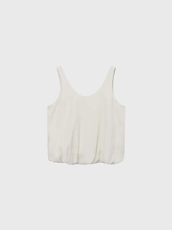 Satin Volume Sleeveless (Cream Ivory / Dark Gray / Black)