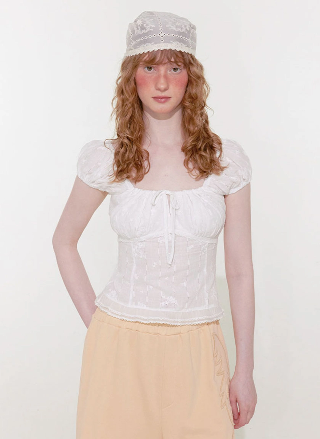 루루서울 [2차] Grove Puff Blouse (Scarf Set / White) 상품 이미지 2
